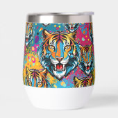 Tiger Head Regenbogen Farben Farbflecken (Links)