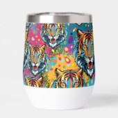 Tiger Head Regenbogen Farben Farbflecken (Rückseite)