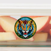 Tiger Head Regenbogen Farben Farbflecken Etiketten (Befestigt)