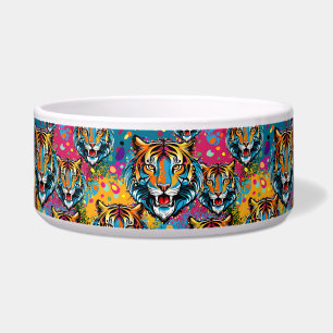 Tiger Head Regenbogen Farben Farbflecken Napf