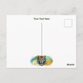 Tiger Head Regenbogen Farben Farbflecken Postkarte (Rückseite)