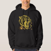 Tiger Head Roar Cases Men Black Hoodie (Vorderseite)
