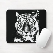 Tiger Head Schwarz-Weiß-Pop Art Template Mousepad (Mit Mouse)