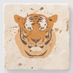 Tiger Head Steinuntersetzer