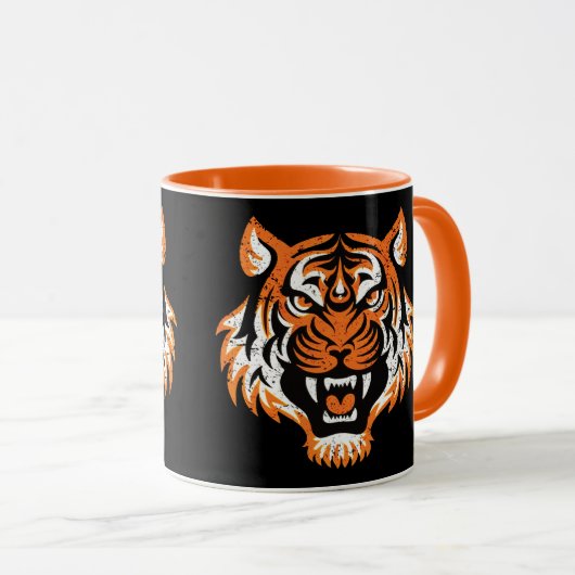 Tiger Head Tasse (VorderseiteRechts)