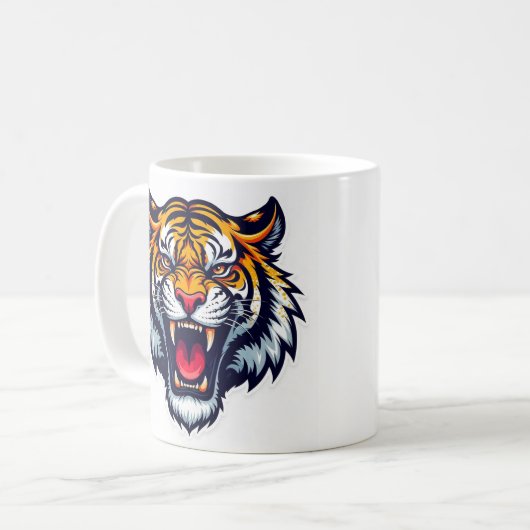 Tiger Head Tasse - Wilder Tierkaffee (Vorderseite Links)