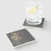 Tiger Head (von Abott Handerson Thayer) Steinuntersetzer (Seitenansicht)