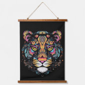 Tiger Head Wandteppich Mit Holzrahmen (Vorderseite)
