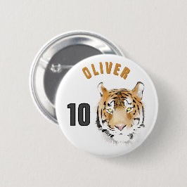 Tiger Head Wasserfarbe Name Alter Geburtstag Button