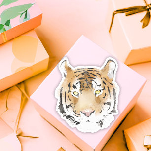 Tiger Head Watercolor Aufkleber