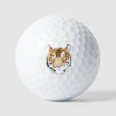 Tiger Head Watercolor Big Wild Cat Animal Golfball (Vorderseite)