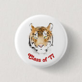 Tiger Head Watercolor Class Wiedersehen Partys Button (Vorderseite)