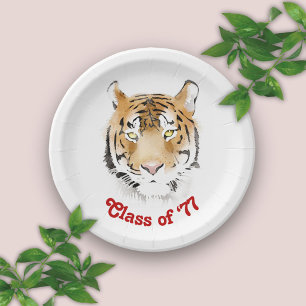 Tiger Head Watercolor Class Wiedersehen Partys Pappteller