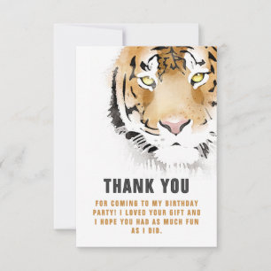 Tiger Head Watercolor Geburtstag Dankeskarte