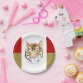 Tiger Head Watercolor Pappteller (Party)
