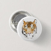 Tiger Head Watercolor Zeichnend Button (Vorne & Hinten)