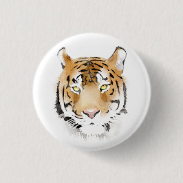 Tiger Head Watercolor Zeichnend Button