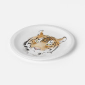 Tiger Head Watercolor Zeichnend Pappteller (Schrägansicht)