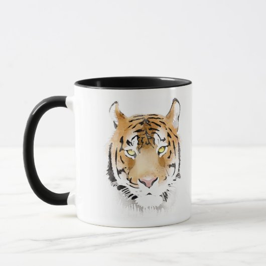 Tiger Head Watercolor Zeichnend Tasse (Links)