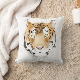 Tiger Head Watercolor Zeichnend Wildkatze Kissen