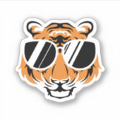 Tiger Head With Cool Sunglasses. Perfect design fo Aufkleber (Vorderseite)
