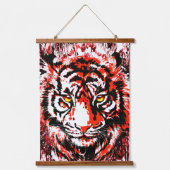 Tiger Heads - Tiger Blue Eyes Hangband Wandteppich Mit Holzrahmen (Vorderseite 3)