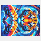 Tiger Heart Hands Fleecedecke (Vorderseite (Horizontal))