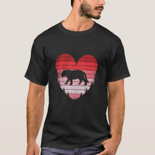 Tiger Heart Liebe Valentinstag Vintag Retro Suns T-Shirt