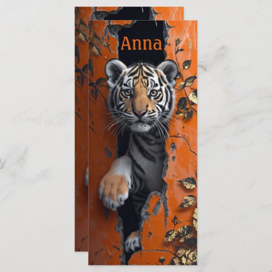 Tiger hello 3D personalisierter individuelle Name (Vorne/Hinten)