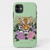Tiger Henna Pink Purple Blumen Case-Mate iPhone Hülle (Rückseite)