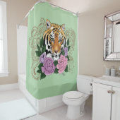Tiger Henna Pink Purple Blumen Duschvorhang (Beispiel)