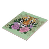Tiger Henna Pink Purple Blumen Fliese (Seite)