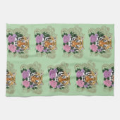 Tiger Henna Pink Purple Blumen Geschirrtuch (Horizontal)