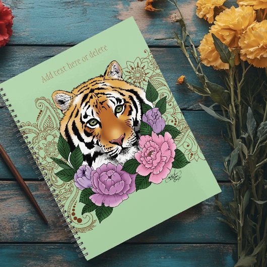 Tiger Henna Pink Purple Blumen Planer
