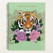 Tiger Henna Pink Purple Blumen Planer (Vorderseite)