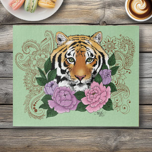 Tiger Henna Pink Purple Blumen Puzzle