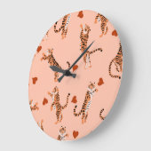 Tiger Herbstuntergänge: Vintages Sprungmuster Große Wanduhr (Winkel)