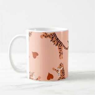 Tiger Herbstuntergänge: Vintages Sprungmuster Kaffeetasse