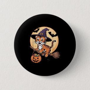 Tiger Hexenhut Pumpkin Halloween Kostüm Men Wome Button