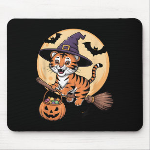 Tiger Hexenhut Pumpkin Halloween Kostüm Men Wome Mousepad
