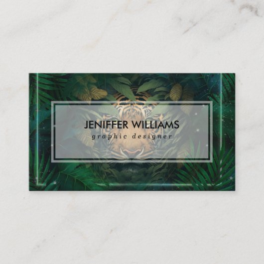 Tiger hiding in Foliage               Visitenkarte (Vorderseite)