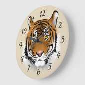 Tiger-Hintergrund Große Wanduhr (Winkel)