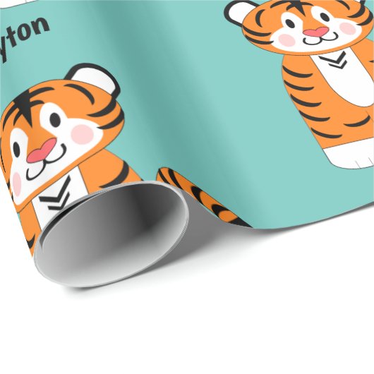 Tiger Hinzufügen eines Namens Geschenkpapier (Rolleneckpunkt)