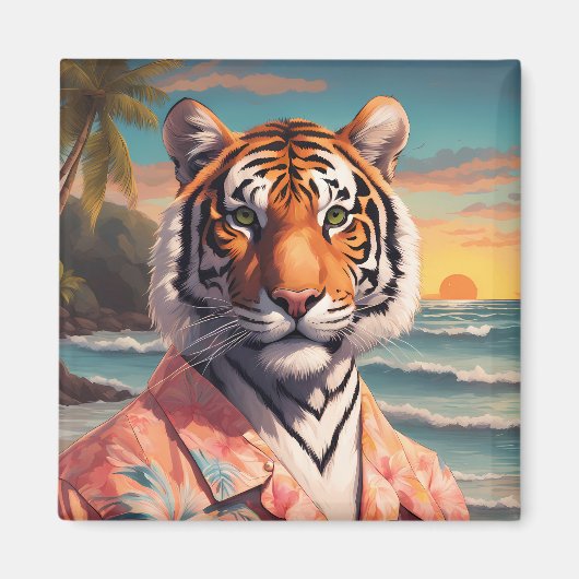 Tiger Holiday Magnet (Vorne)