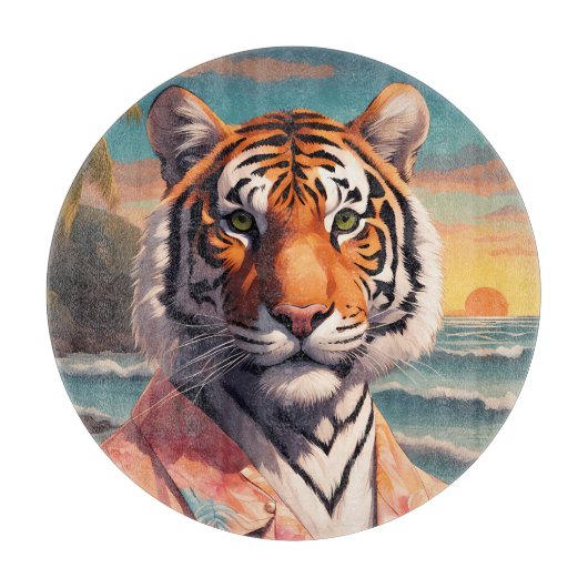 Tiger Holiday Schneidebrett (Vorderseite)