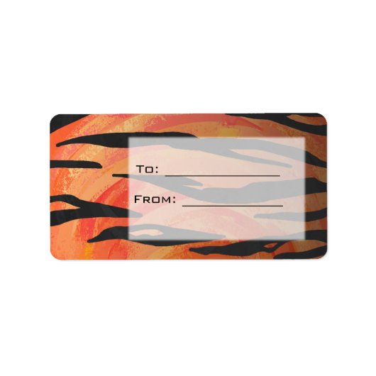 Tiger Hot orange und Black Print Adressaufkleber (Vorne)