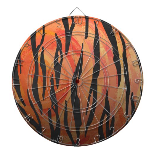 Tiger Hot orange und Black Print Dartscheibe (vorne)