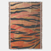 Tiger Hot orange und Black Print Decke (Vorderseite Vertikal)