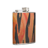 Tiger Hot orange und Black Print Flachmann (Rechts)