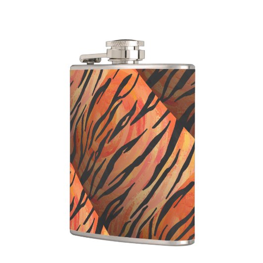 Tiger Hot orange und Black Print Flachmann (Links)